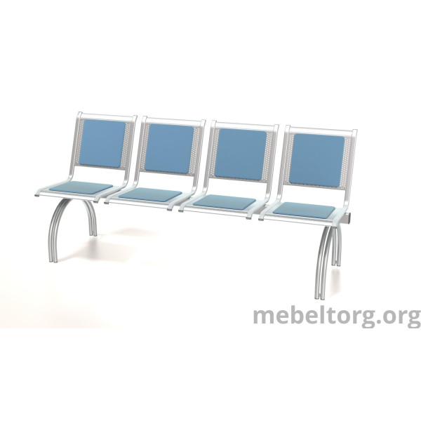 Секция стульев "Вега", разборная, 4-х местная на круглых опорах